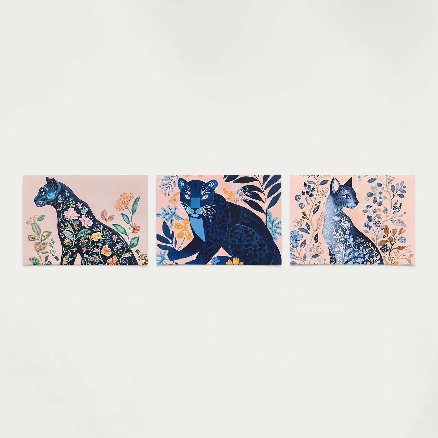Floraal silhouet Posterset