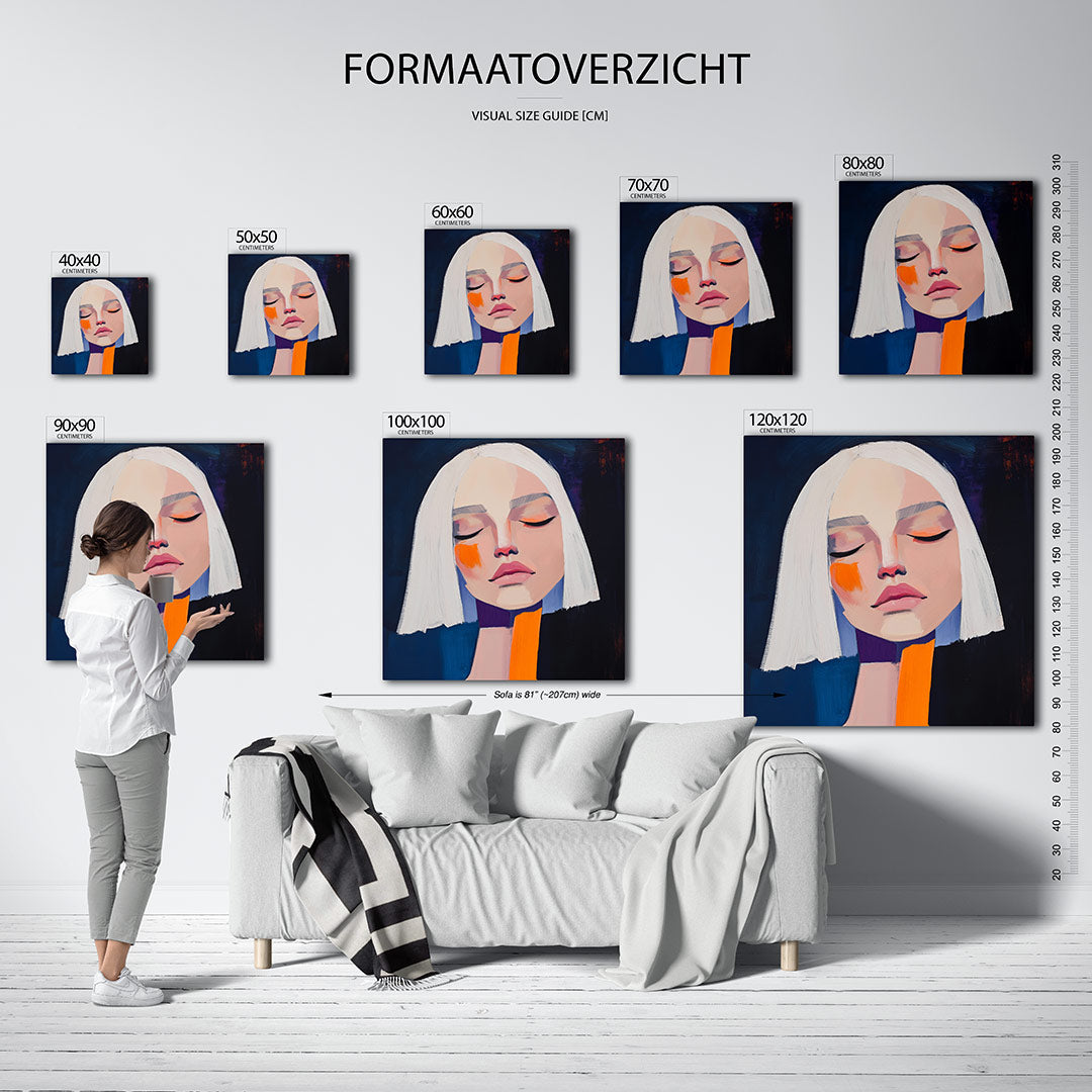 Dromerige vrouwengezicht Kunstwerk