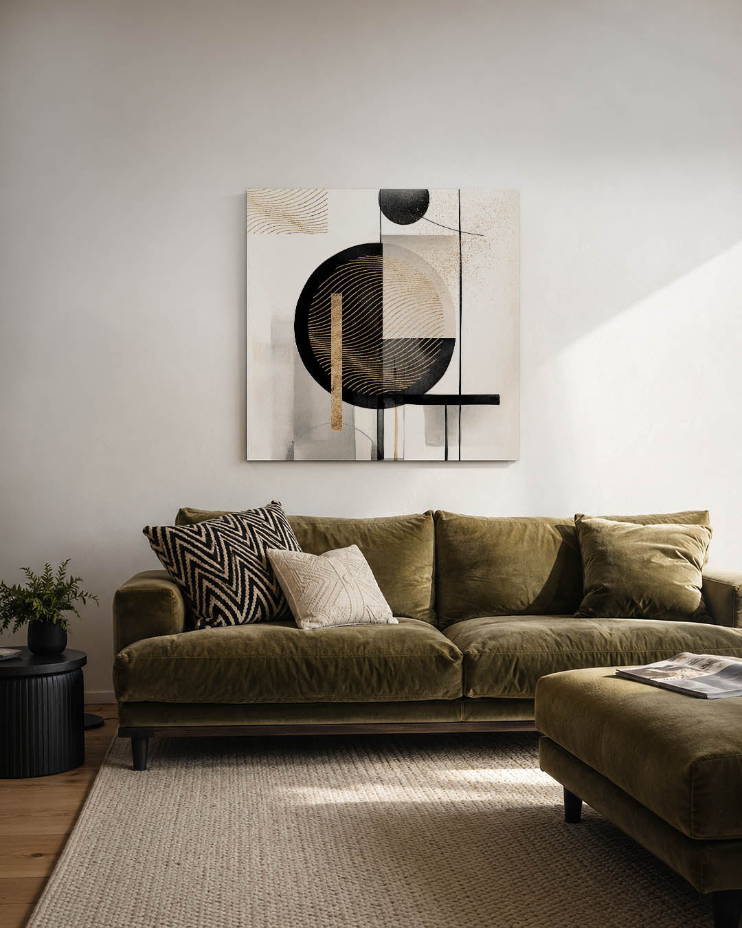Geometrische lijnen compositie Kunstwerk
