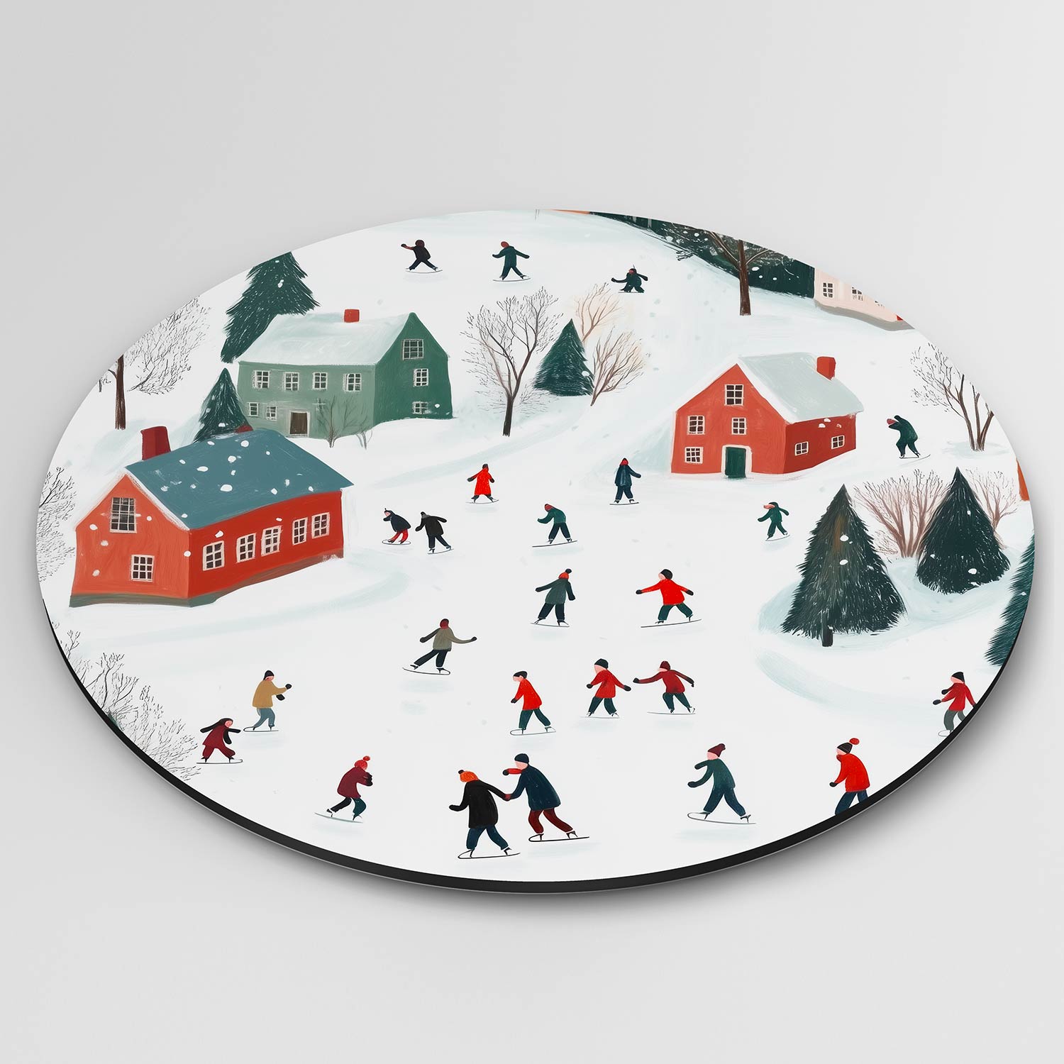 Schaatsers in winterlandschap Muurcirkel