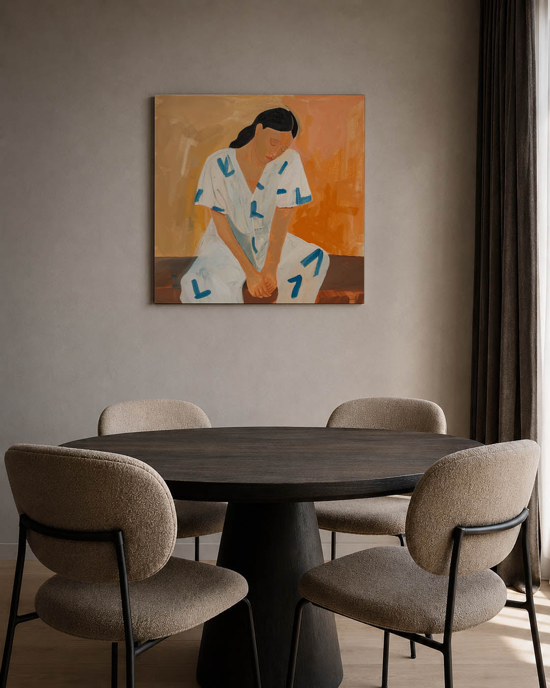 Dromerige vrouw Kunstwerk
