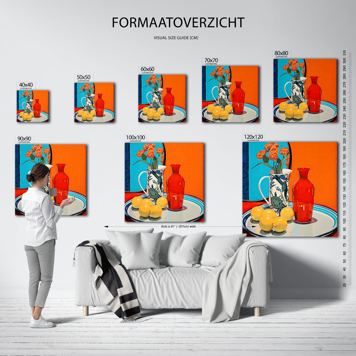 Stilleven met bloemen en vruchten Poster
