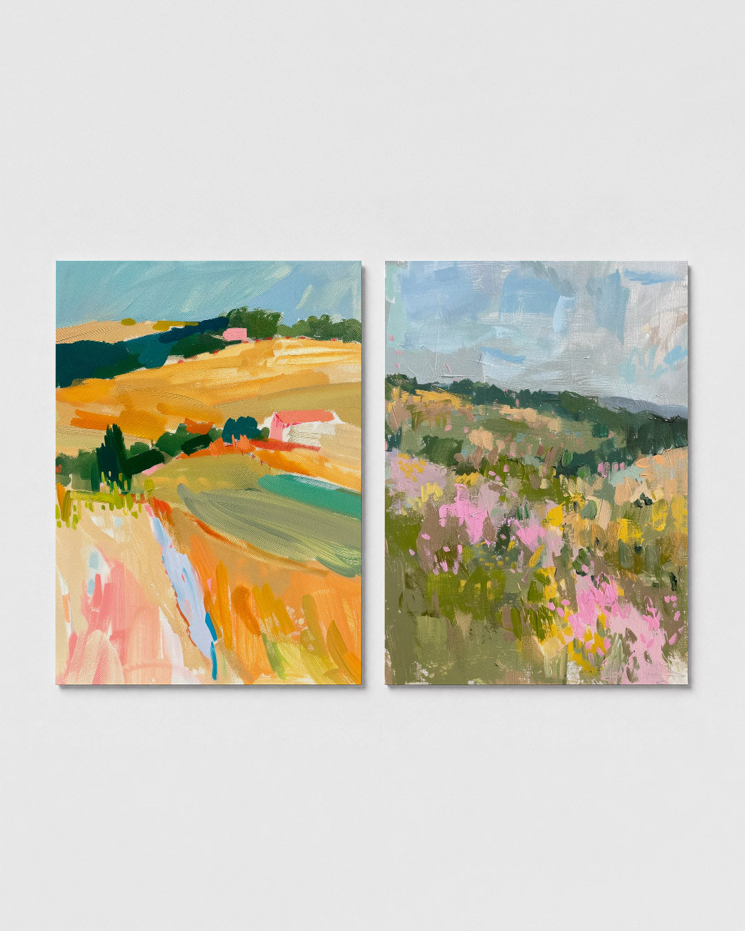 Kleurige landschapssferen Posterset