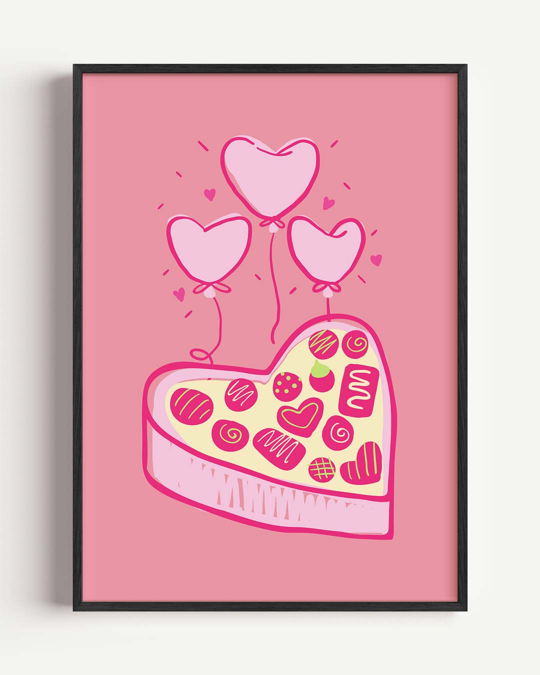 Hart en Chocolade Ballonnen Poster-WallArtistic
