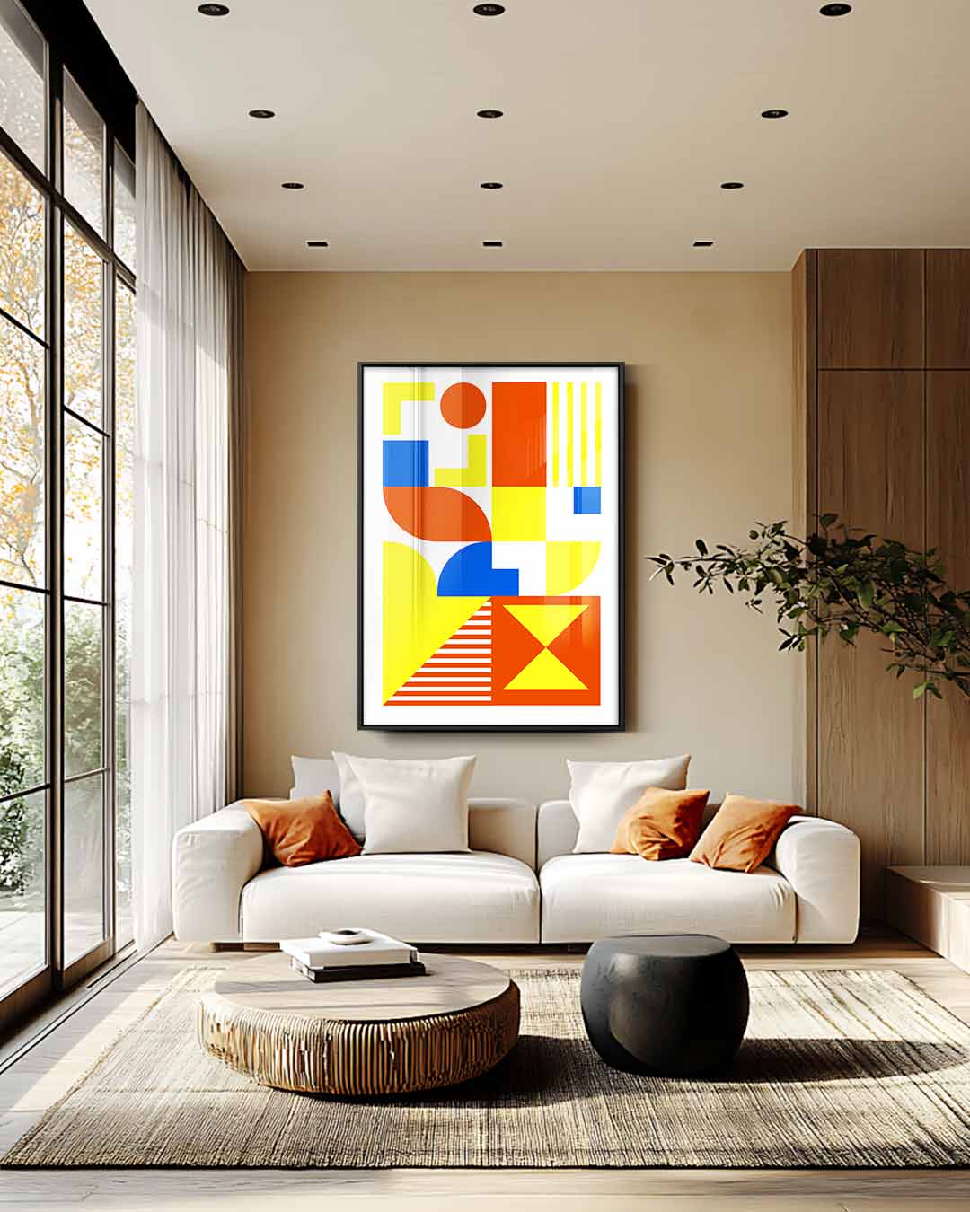 Kleurrijk Geometrisch Kunstwerk Kunstwerk-canvas-dibond-plexiglas-wanddecoratie-WallArtistic