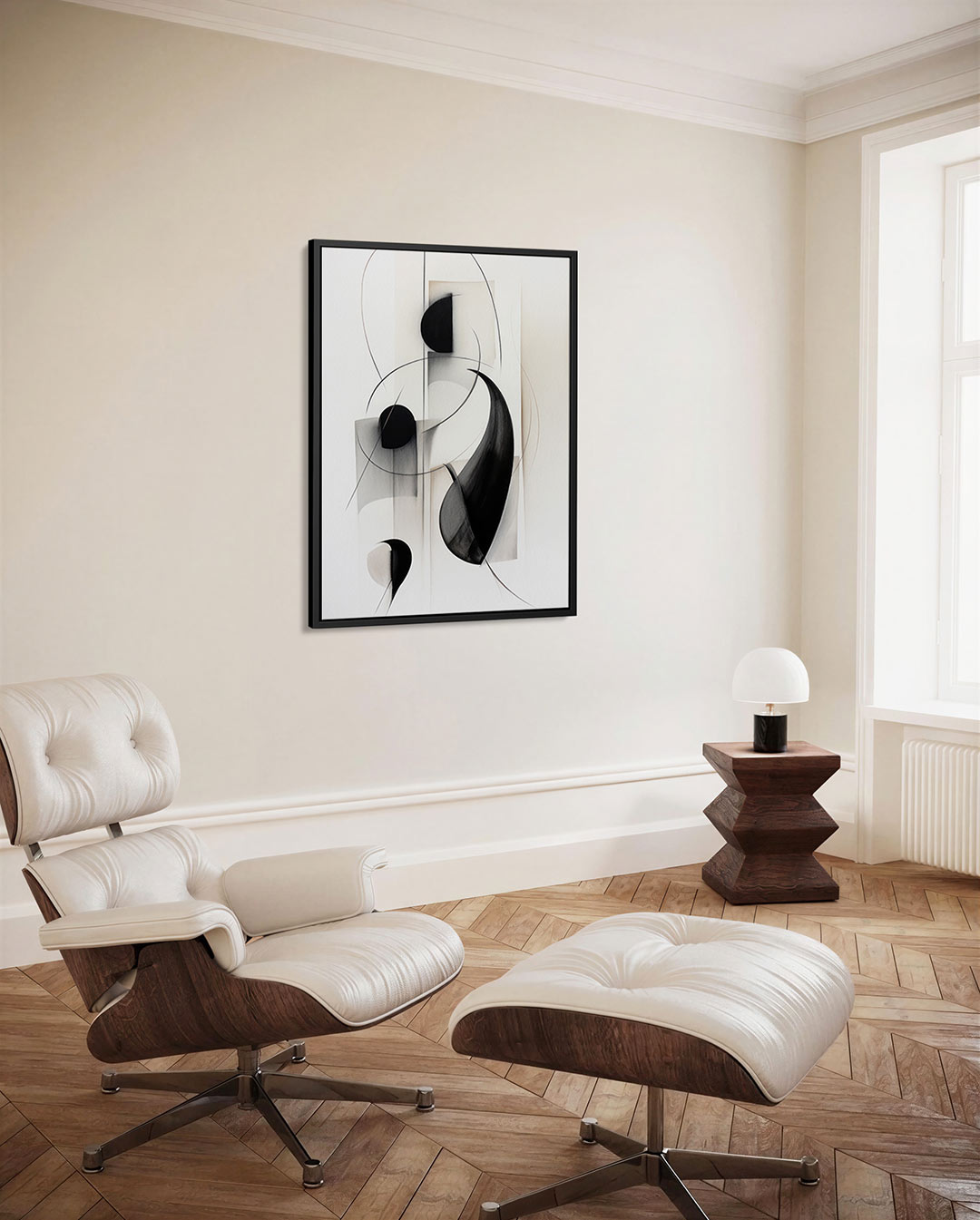 Vloeiende lijnen compositie Kunstwerk