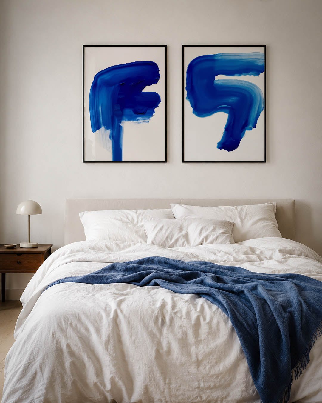 Blauw vloeiend vlak Posterset