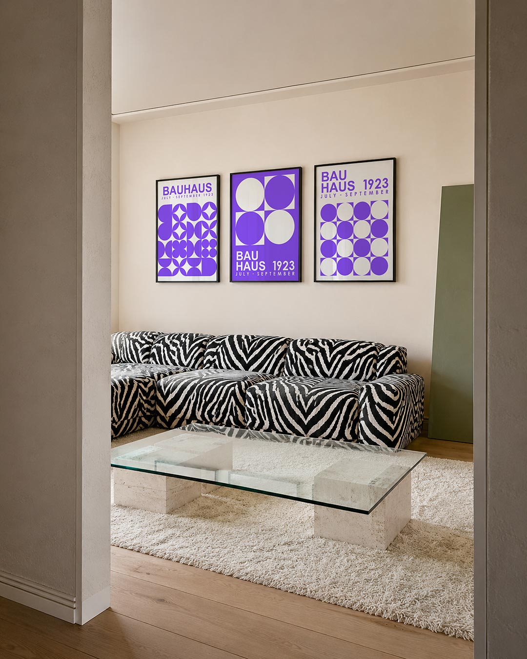 Vormenspel in paars Posterset
