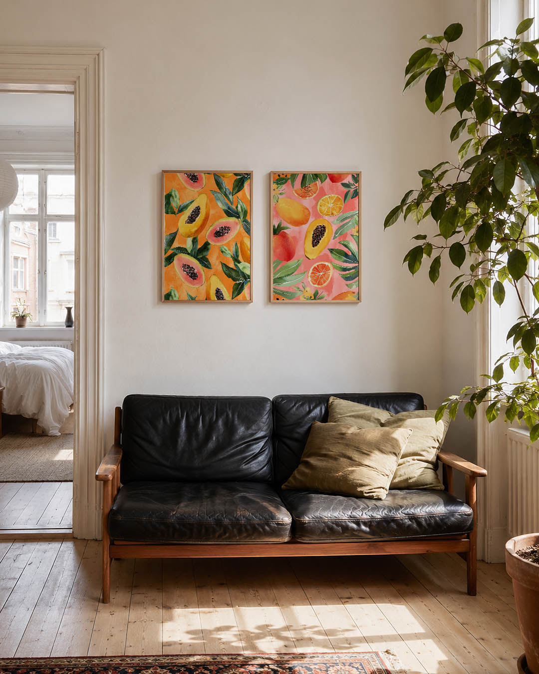 Fruitige kleurvlakken Posterset