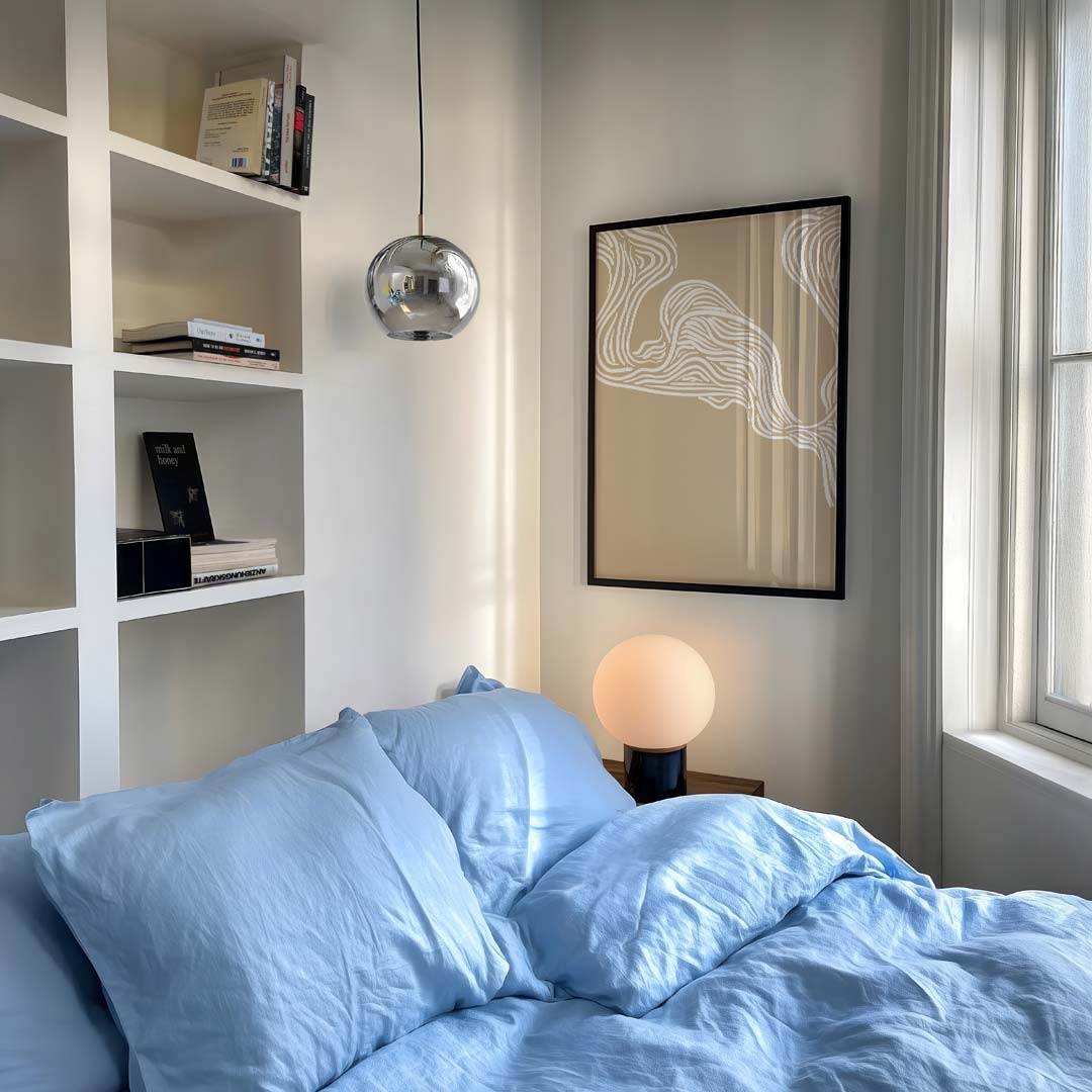 Stijlvolle Beige Organische Lijnen Poster-WallArtistic