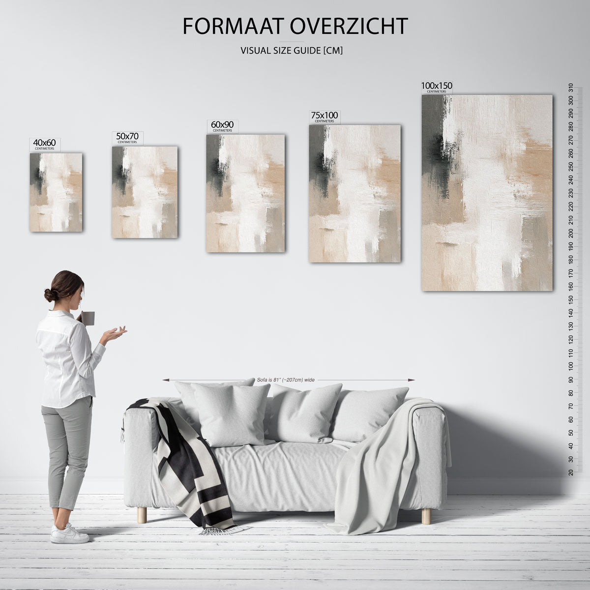 Zachte kleuren compositie Kunstwerk