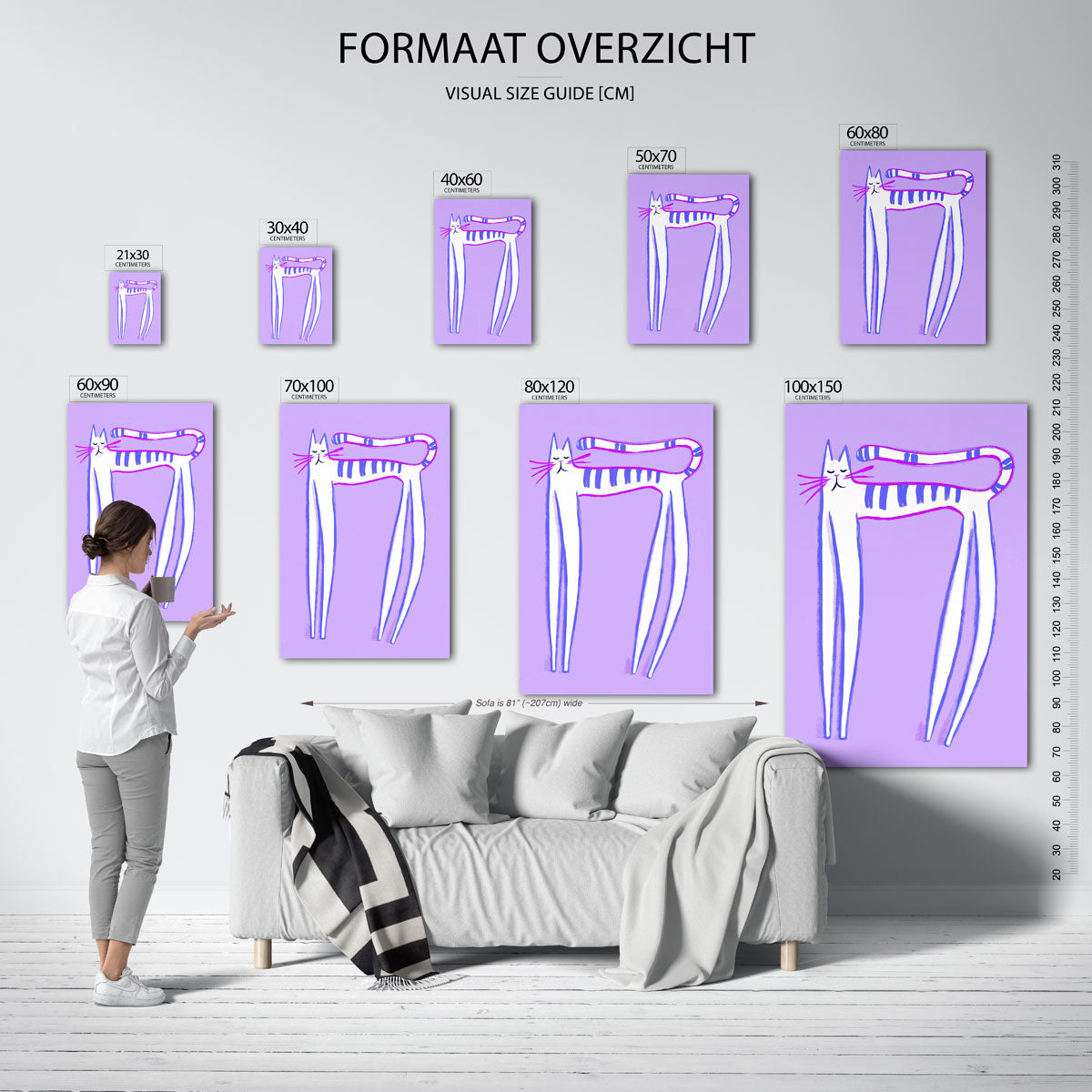 Lange kat Poster