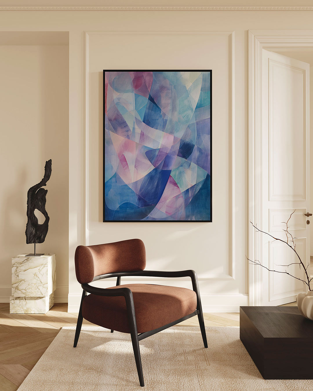 Vloeiende kleurencompositie Kunstwerk