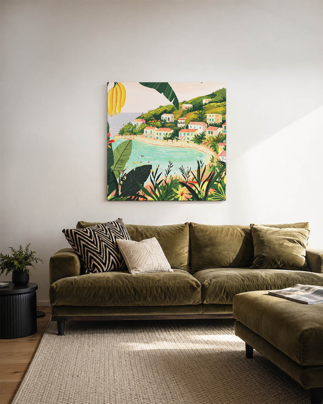 Zonnige kust illustratie Kunstwerk