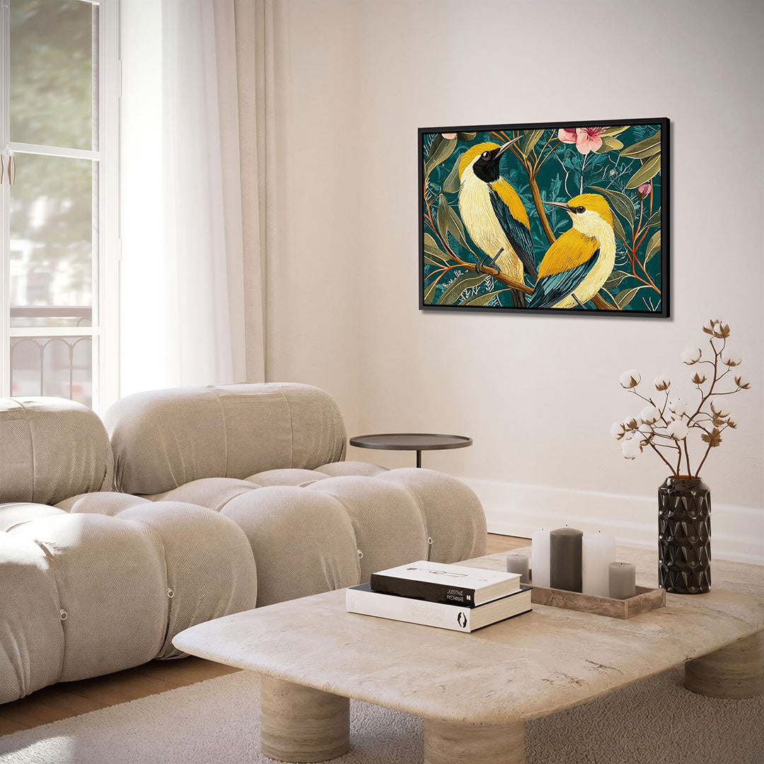 Vogels en bloemen Kunstwerk