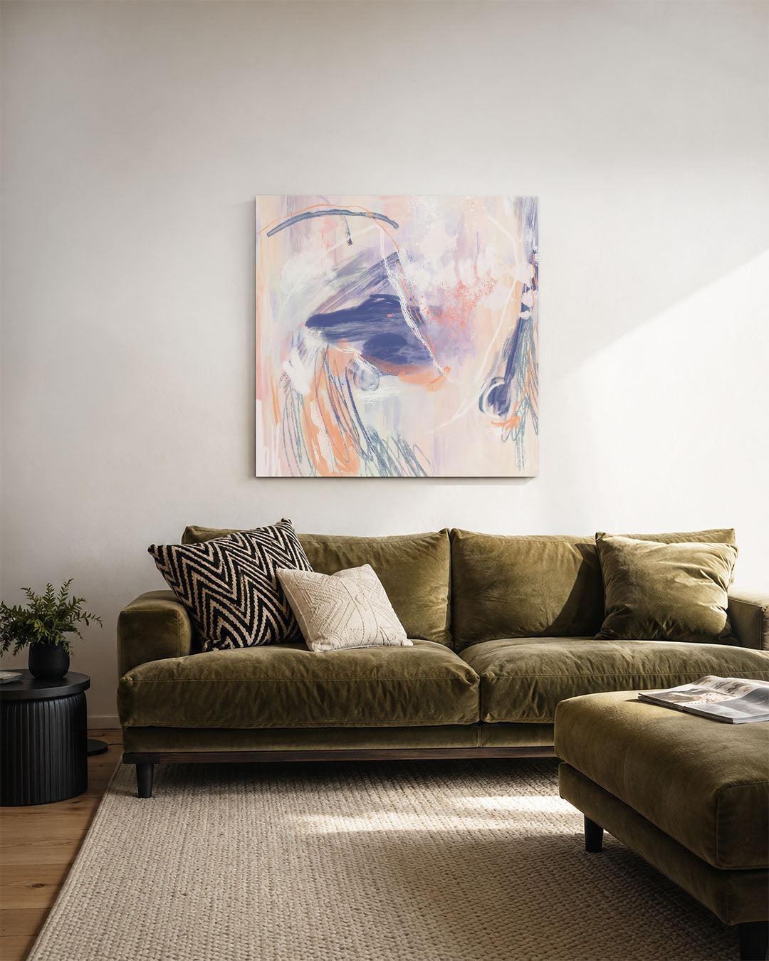 Dynamische kleurencompositie Kunstwerk