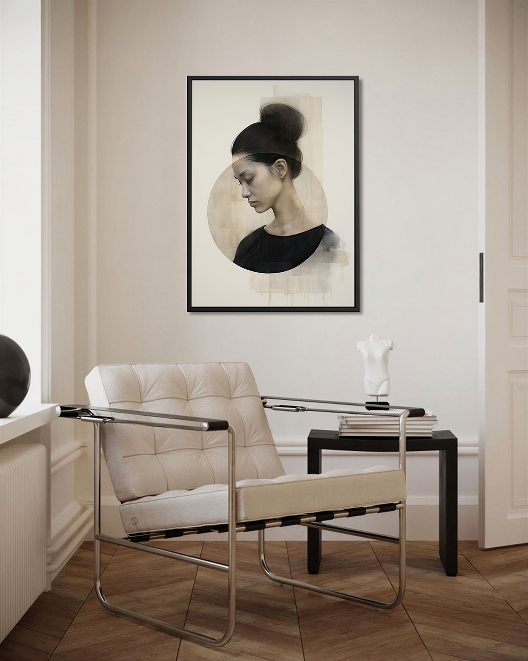 Geometrische portretstudie Kunstwerk