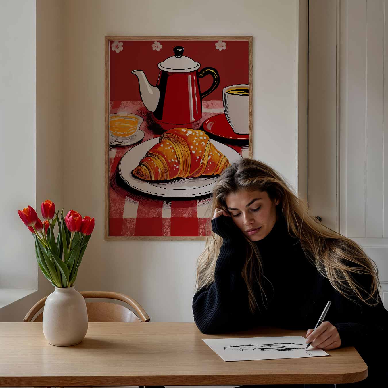 Franse Ontbijt Sfeerposter-WallArtistic