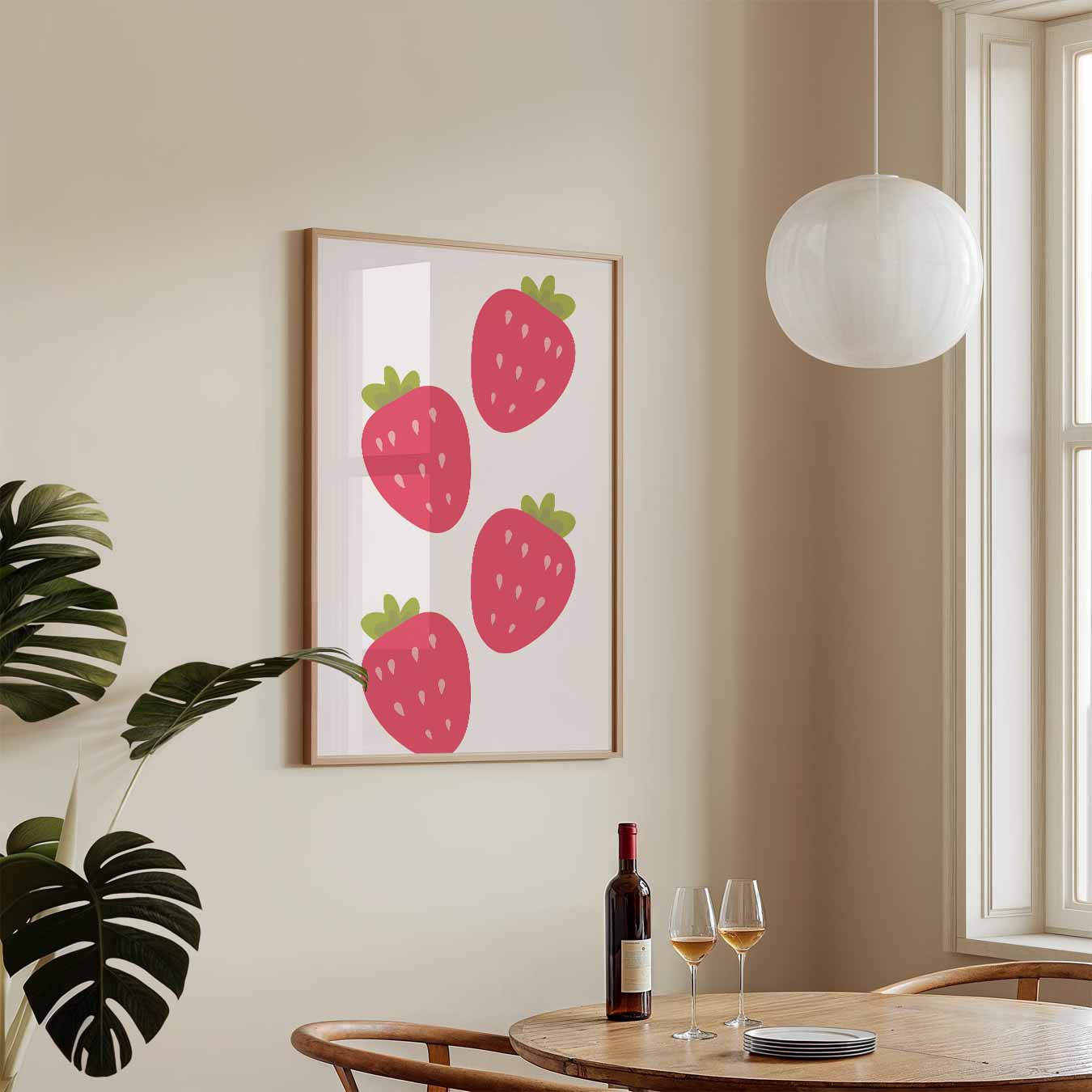 Vrolijke Aardbeienspeelsheid Poster-WallArtistic