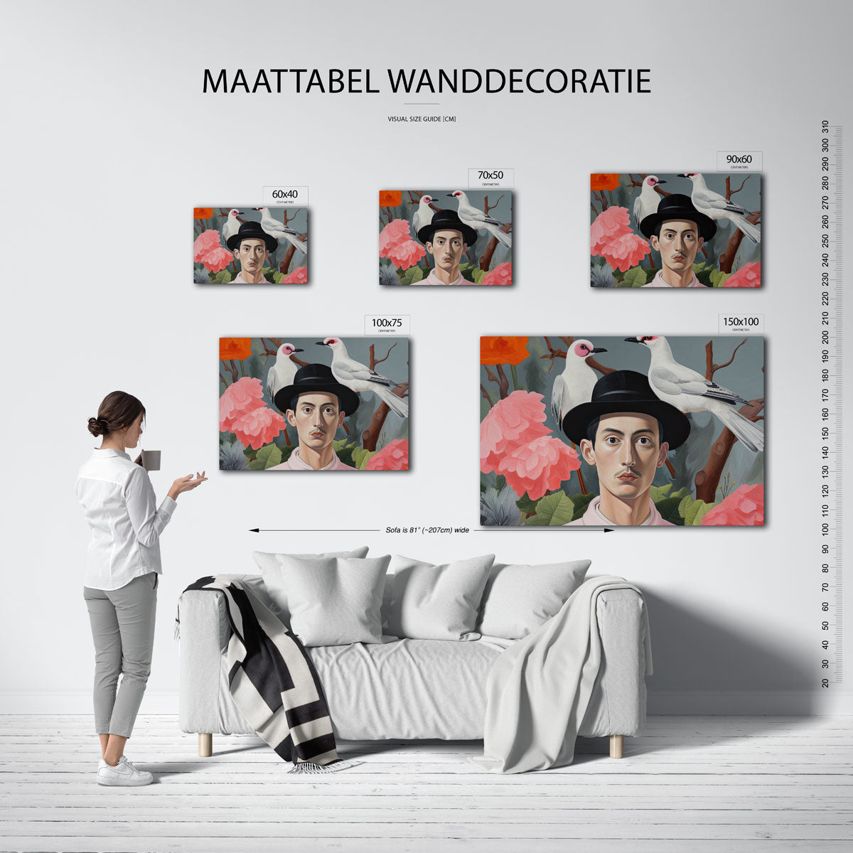 Dromerige portretcompositie Kunstwerk