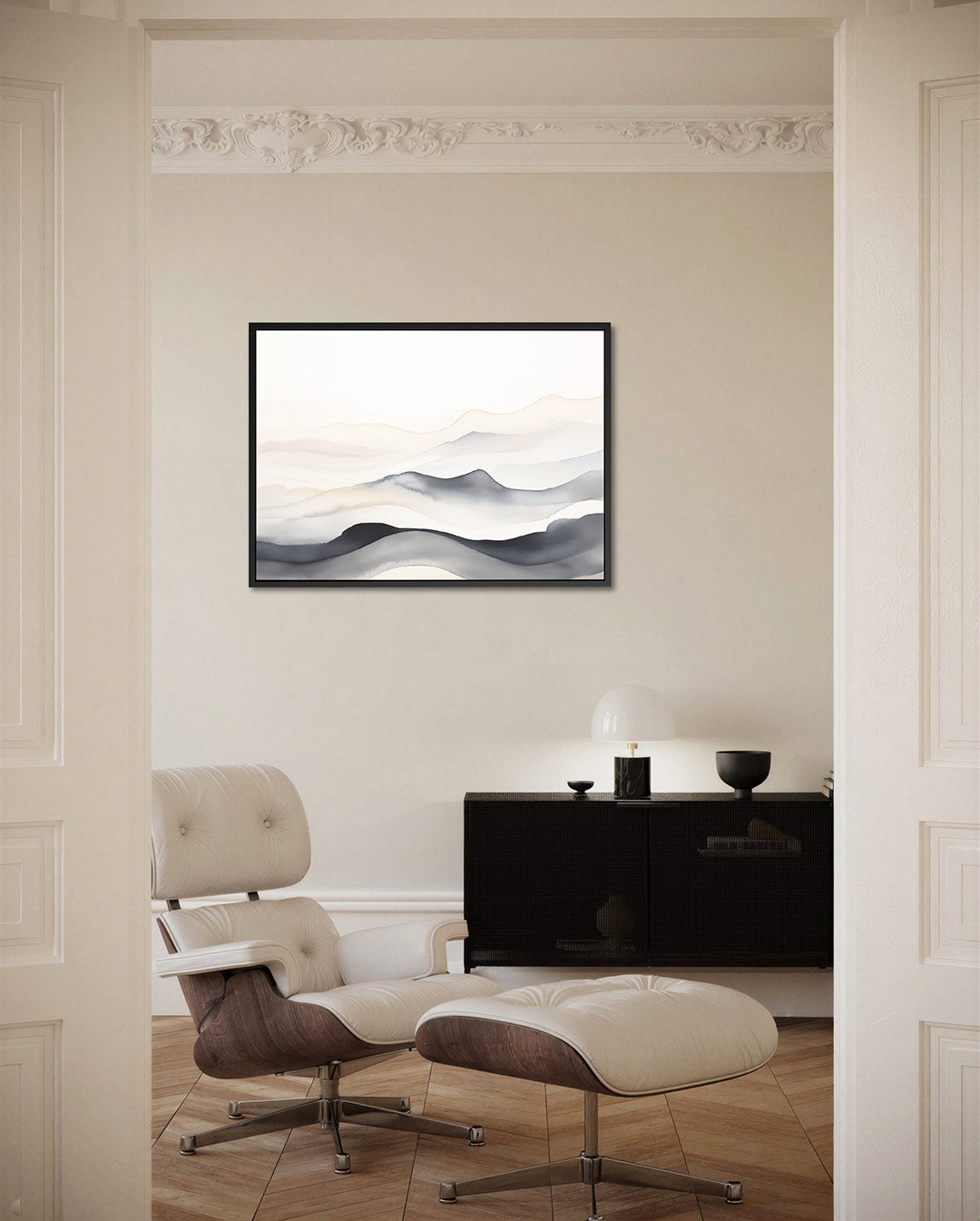 Golvende lijnen landschap Kunstwerk