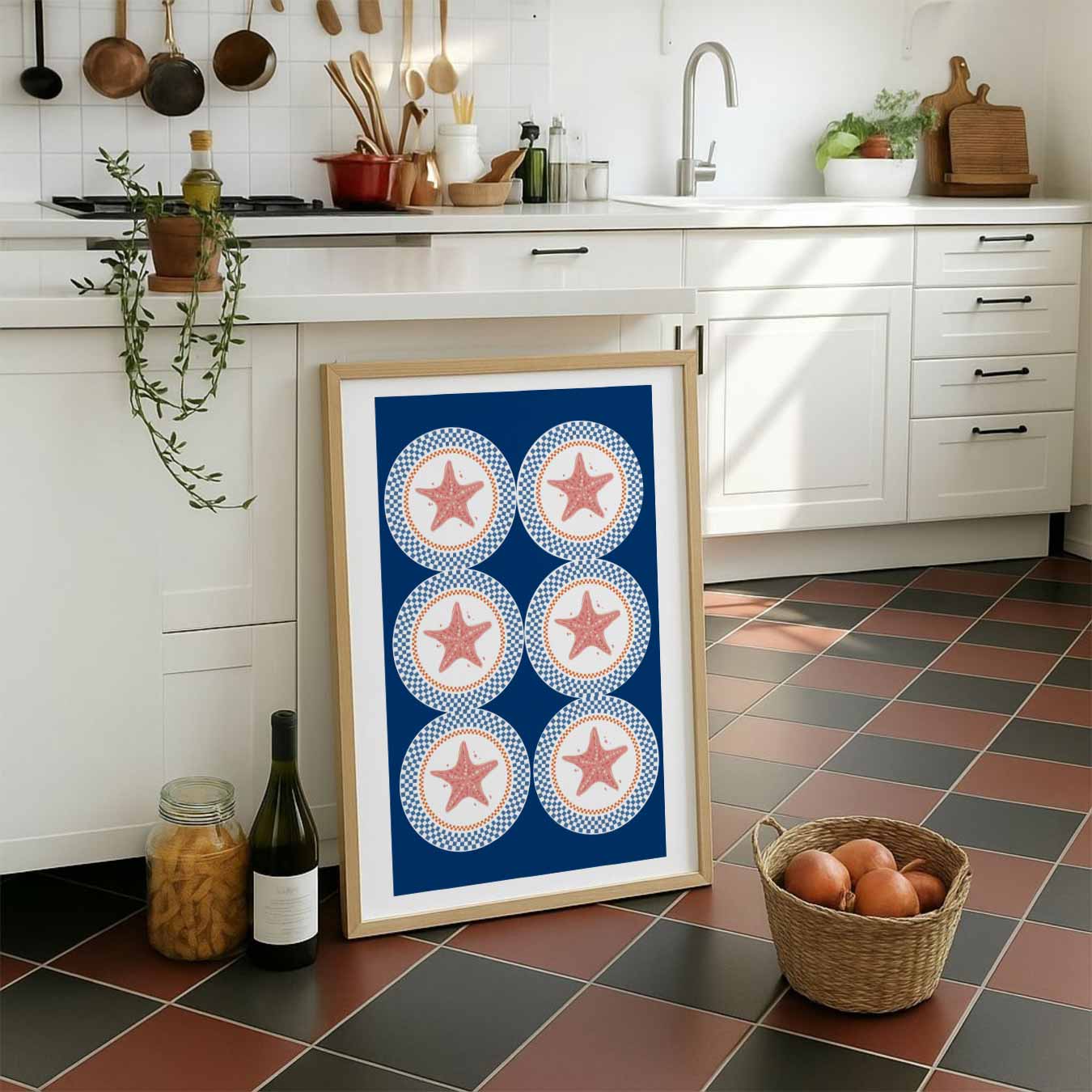 Zeesterren Patroon Poster-WallArtistic