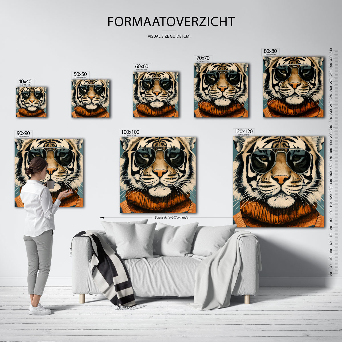 Tijger met zonnebril Poster