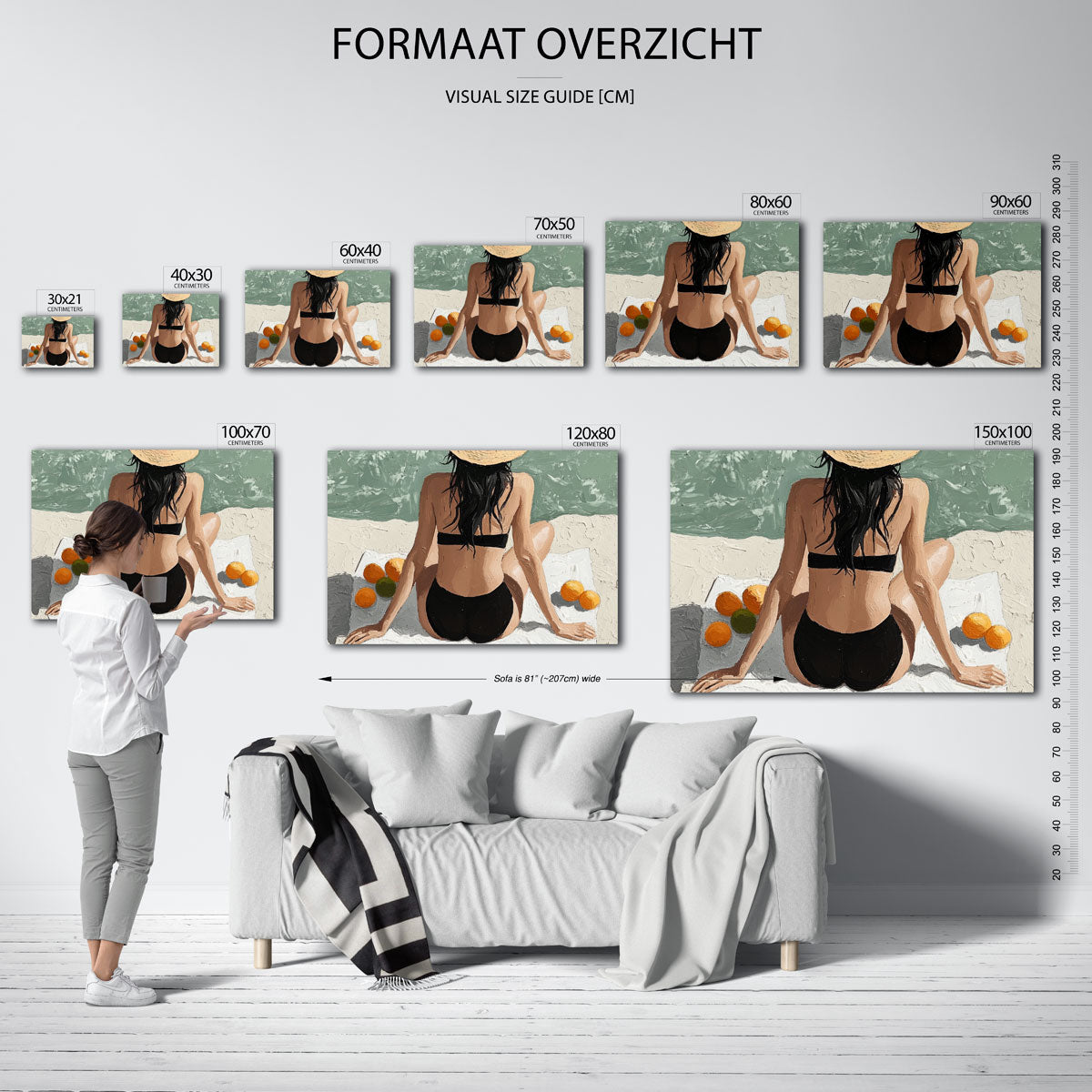 Vrouw op strand Poster