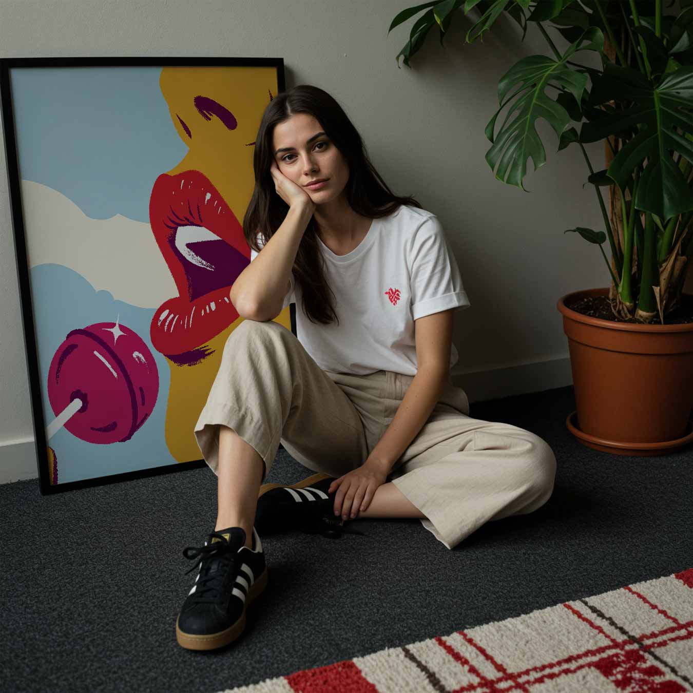 Verleidelijke Lolly Vrouw Poster-WallArtistic
