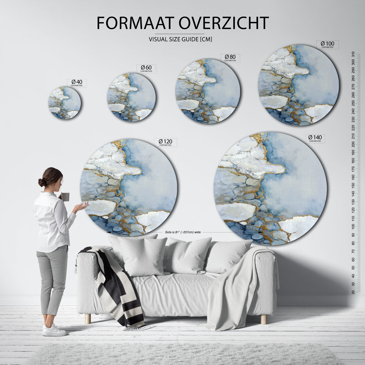 Abstracte vormen Muurcirkel
