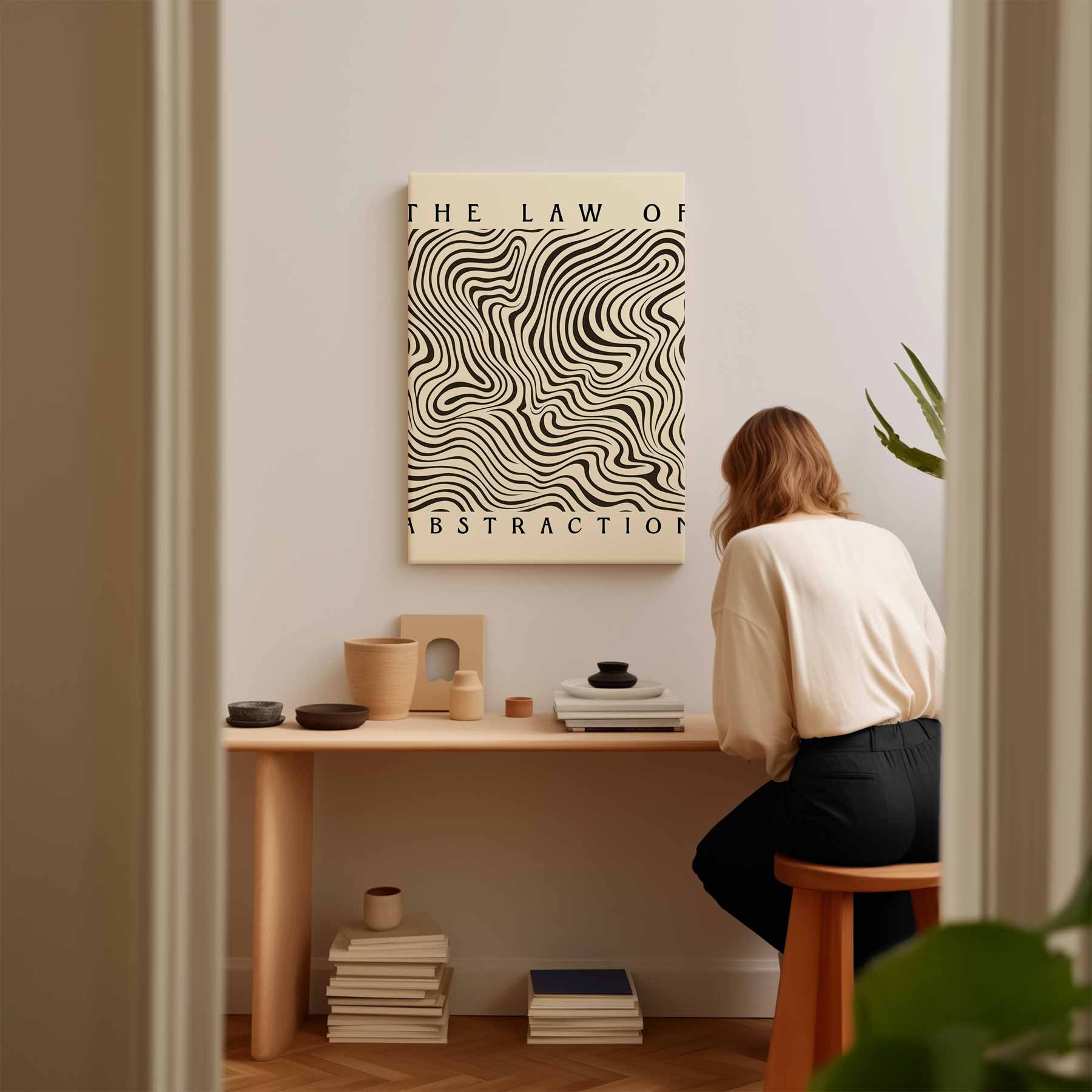 Golven van Abstractie Kunstwerk-canvas-dibond-plexiglas-wanddecoratie-WallArtistic