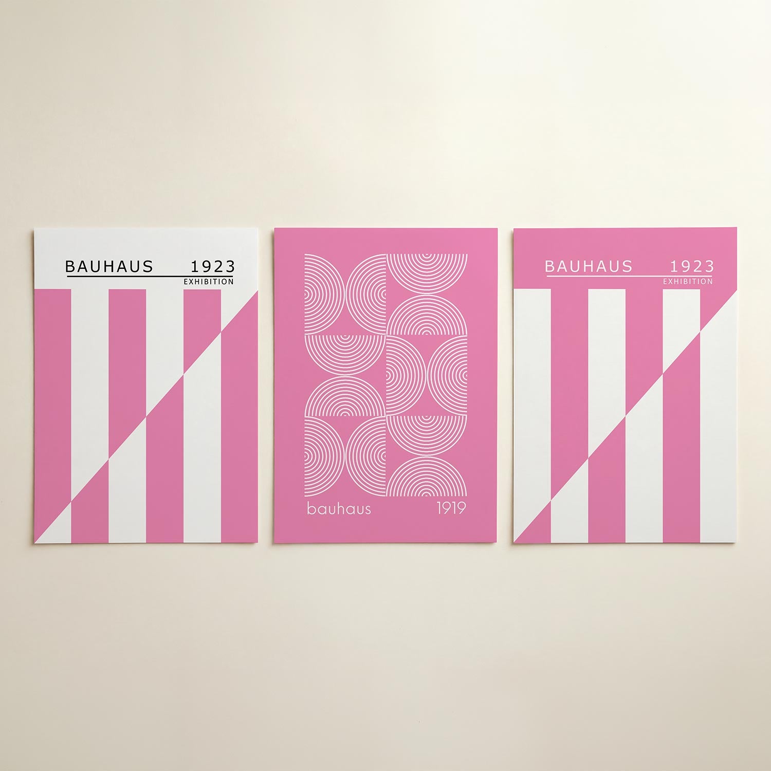 Roze lijnenspel Posterset