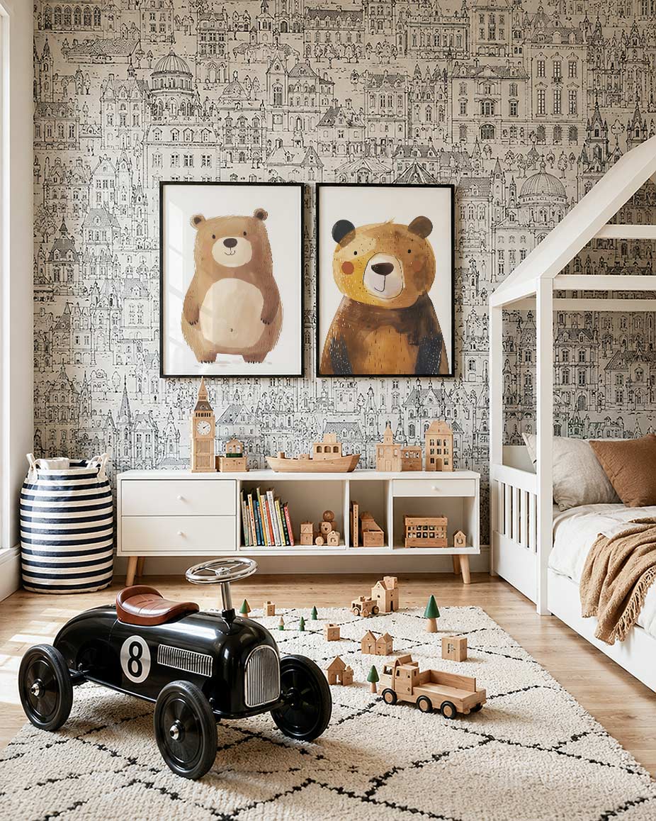 Vrolijke beervorm Posterset