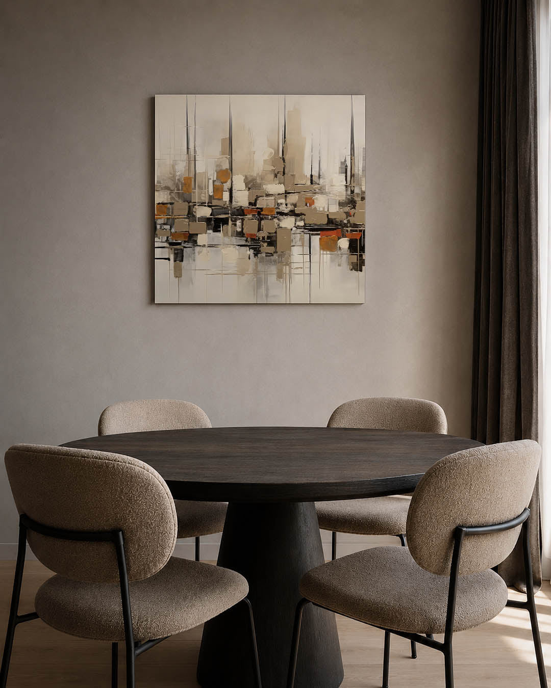 Geometrische stadsimpressie Kunstwerk