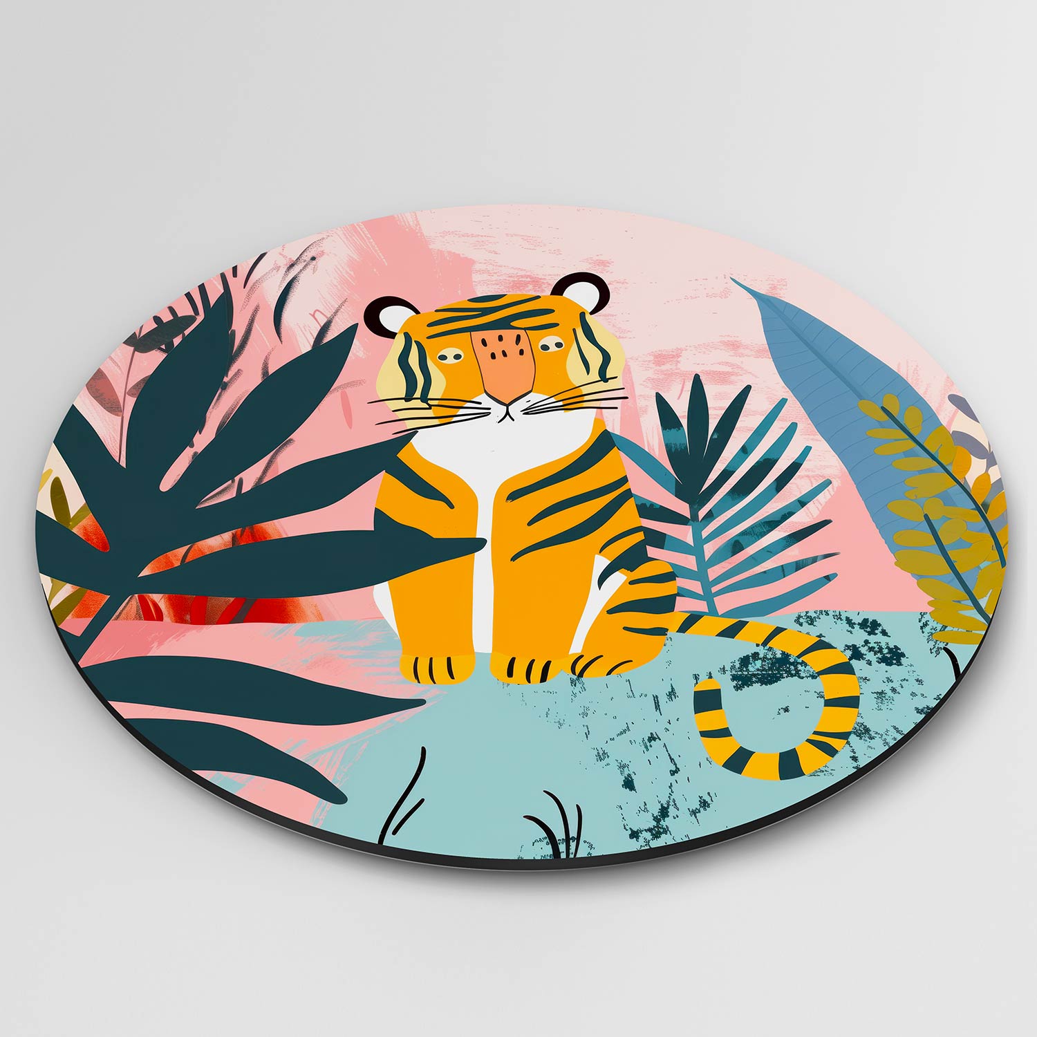Tijger in jungle Muurcirkel