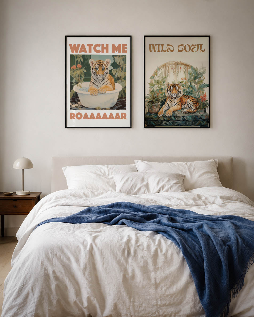 Tijger in bad Posterset