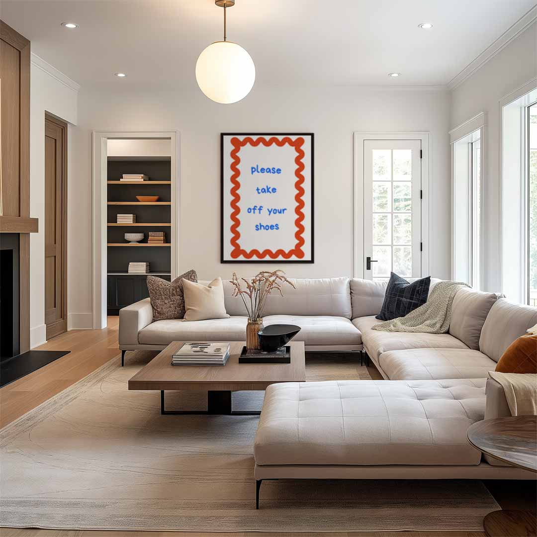 Welkomstbord met speelse boodschap Kunstwerk-canvas-dibond-plexiglas-wanddecoratie-WallArtistic