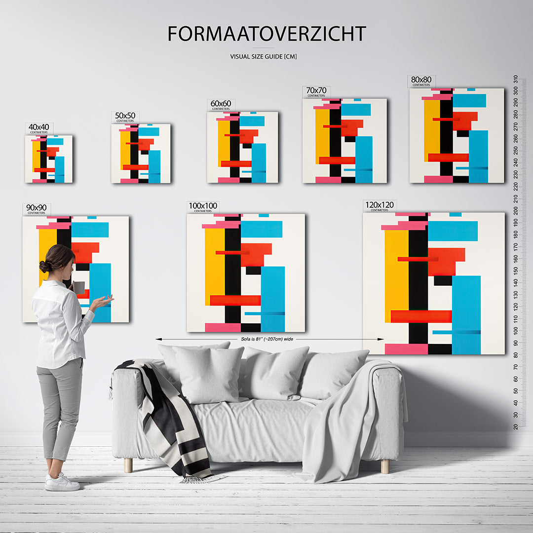 Geometrische kleurencompositie Kunstwerk