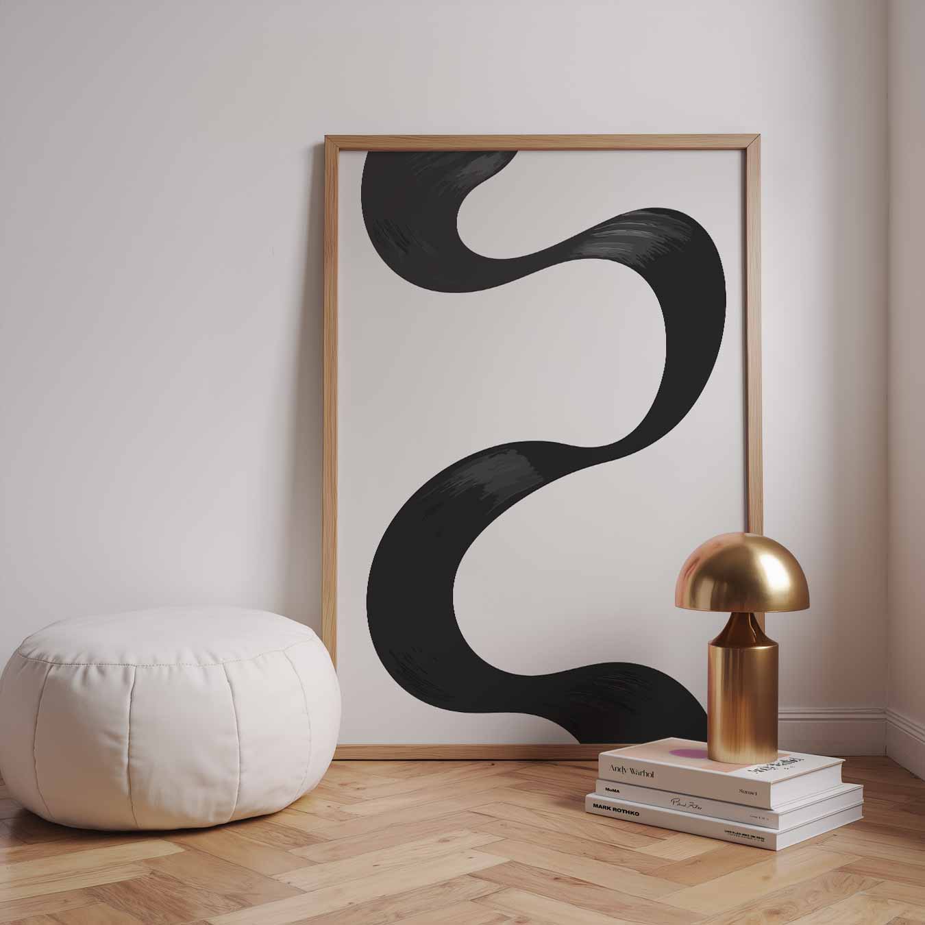 Elegante Zwarte Golven Poster-WallArtistic