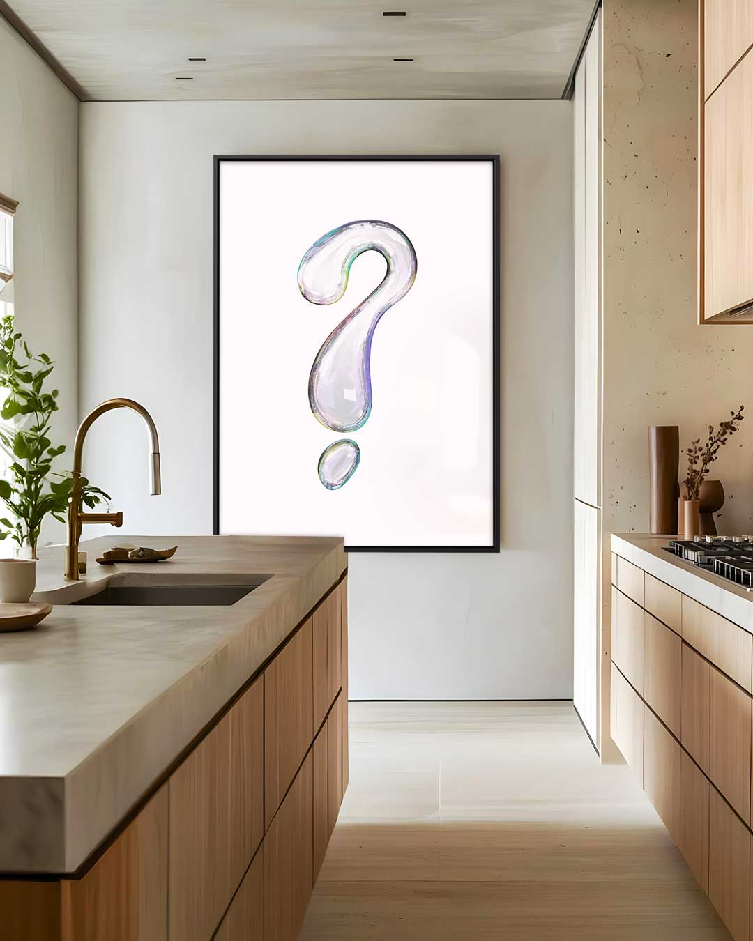 Magisch Glasvraagteken Kunstwerk-canvas-dibond-plexiglas-wanddecoratie-WallArtistic