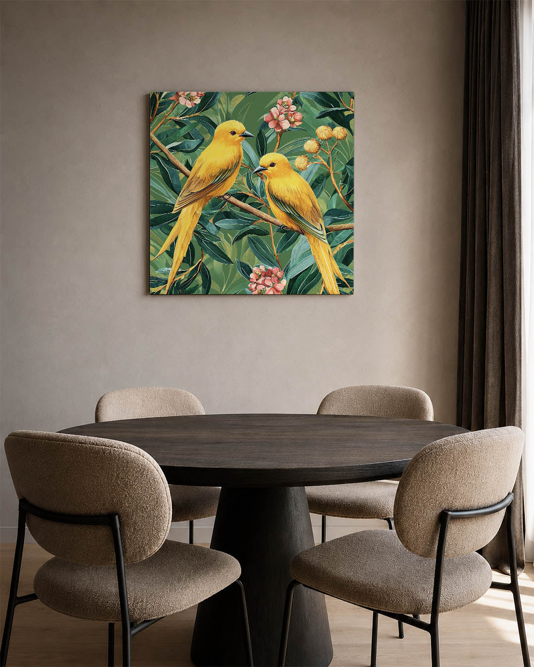 Vogels en bloemen Kunstwerk