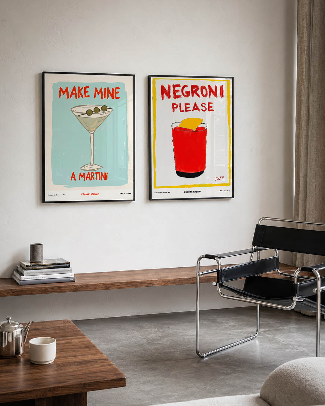 Cocktail illustratie Posterset