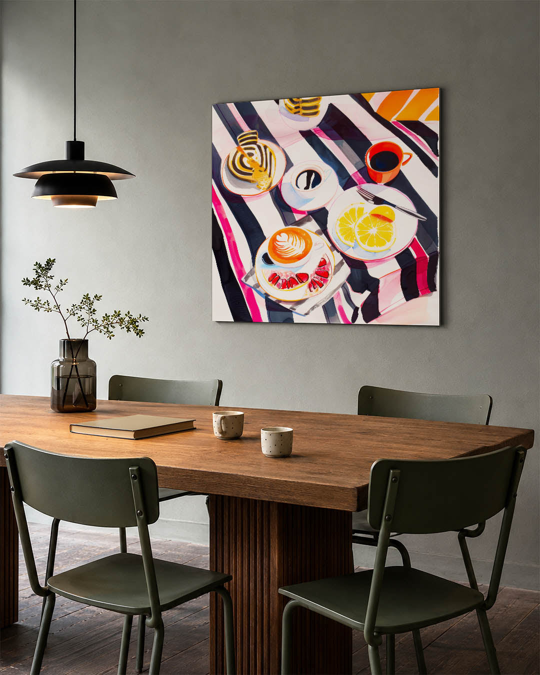 Vrolijk ontbijt tafereel Kunstwerk