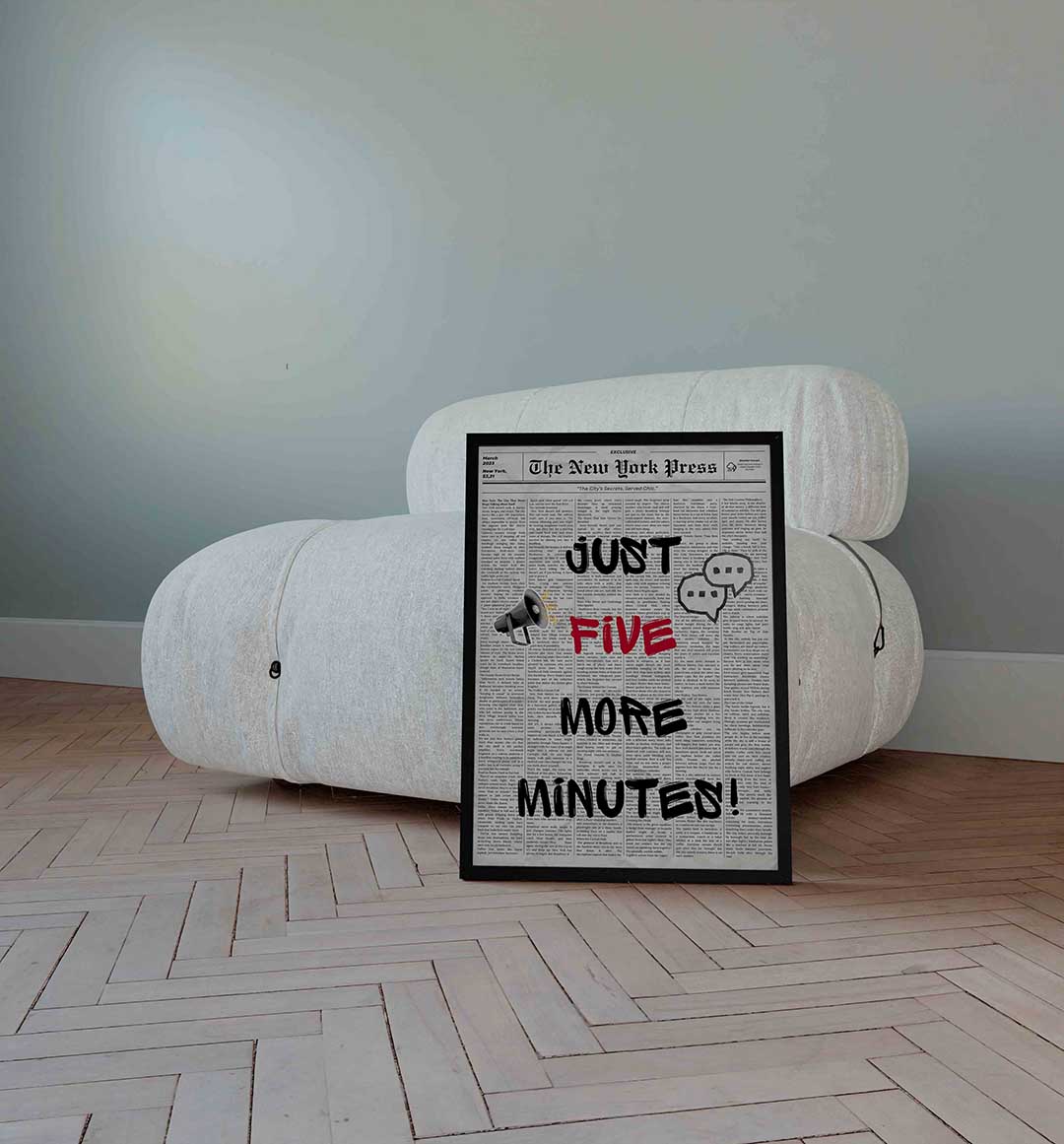 Krant met tekst en symbolen Poster