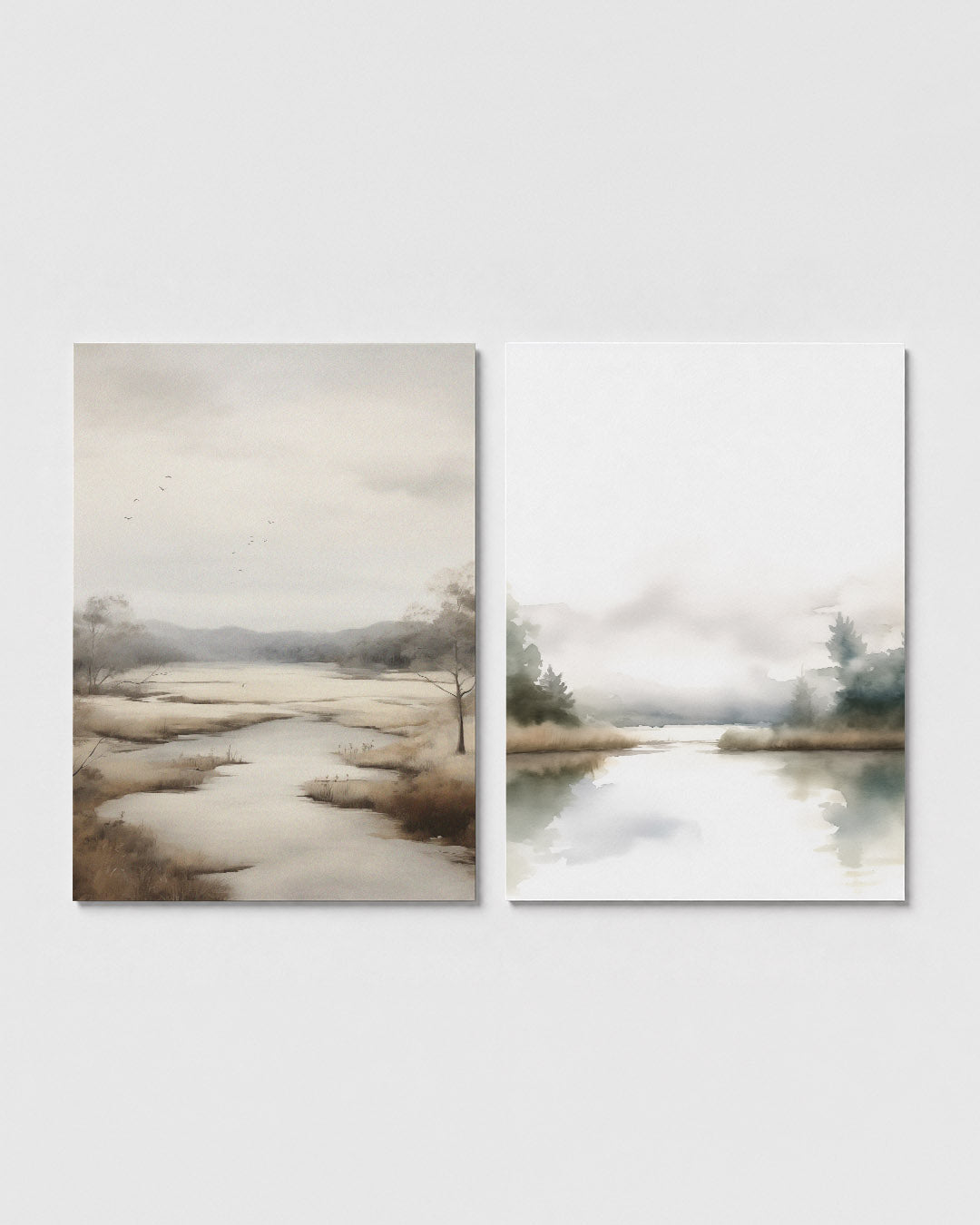 Rustige landschapsweergave Posterset