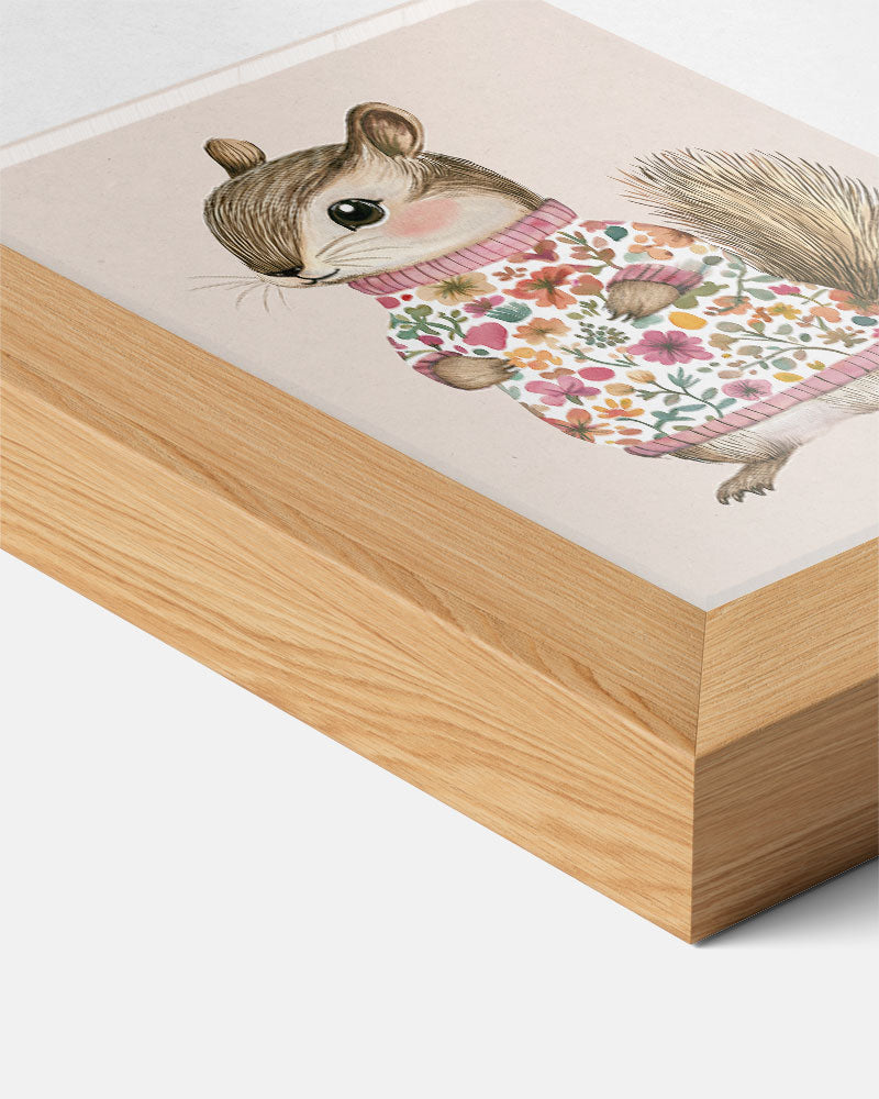 Schattige Chipmunk in Bloementrui Poster-WallArtistic