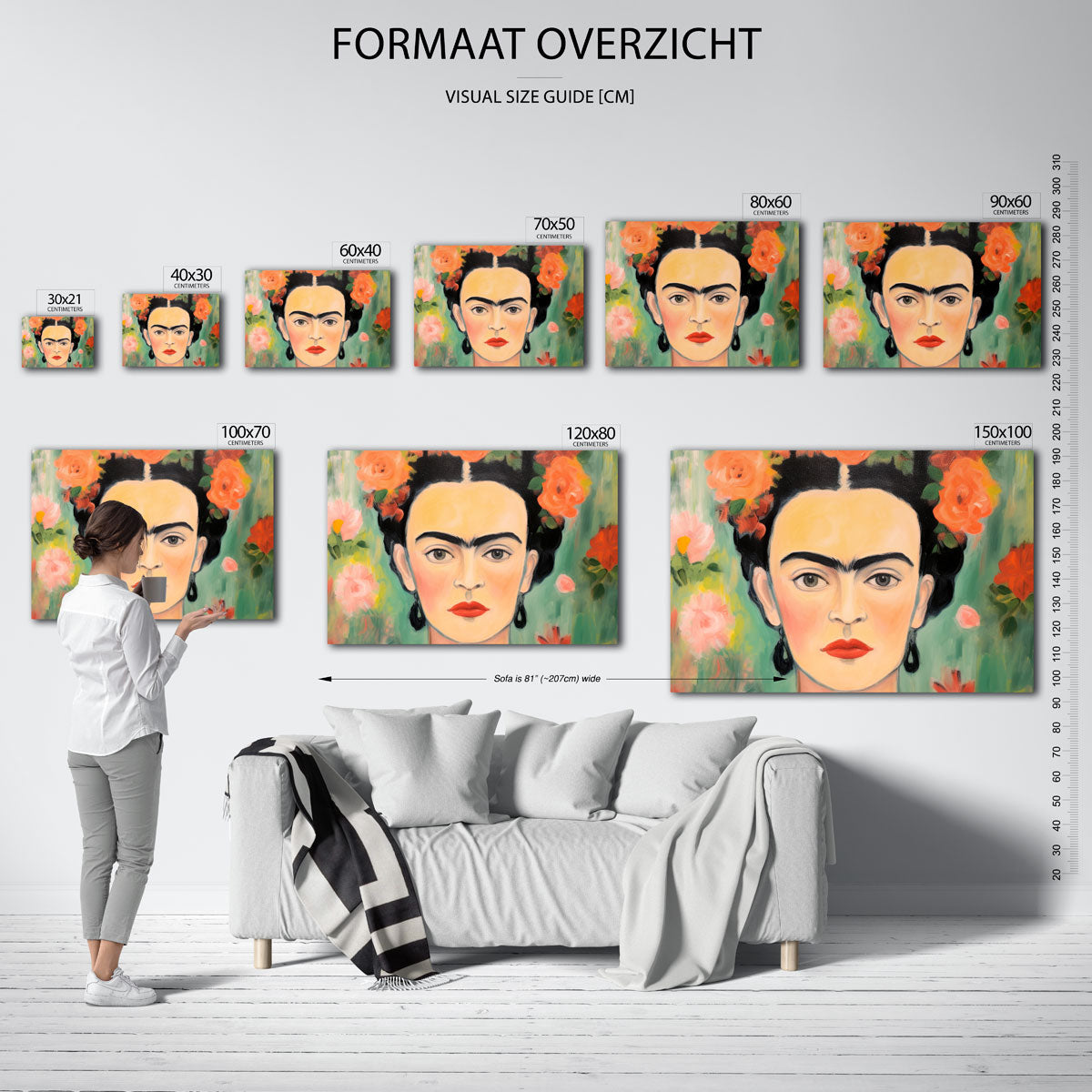 Portret met bloemen Poster