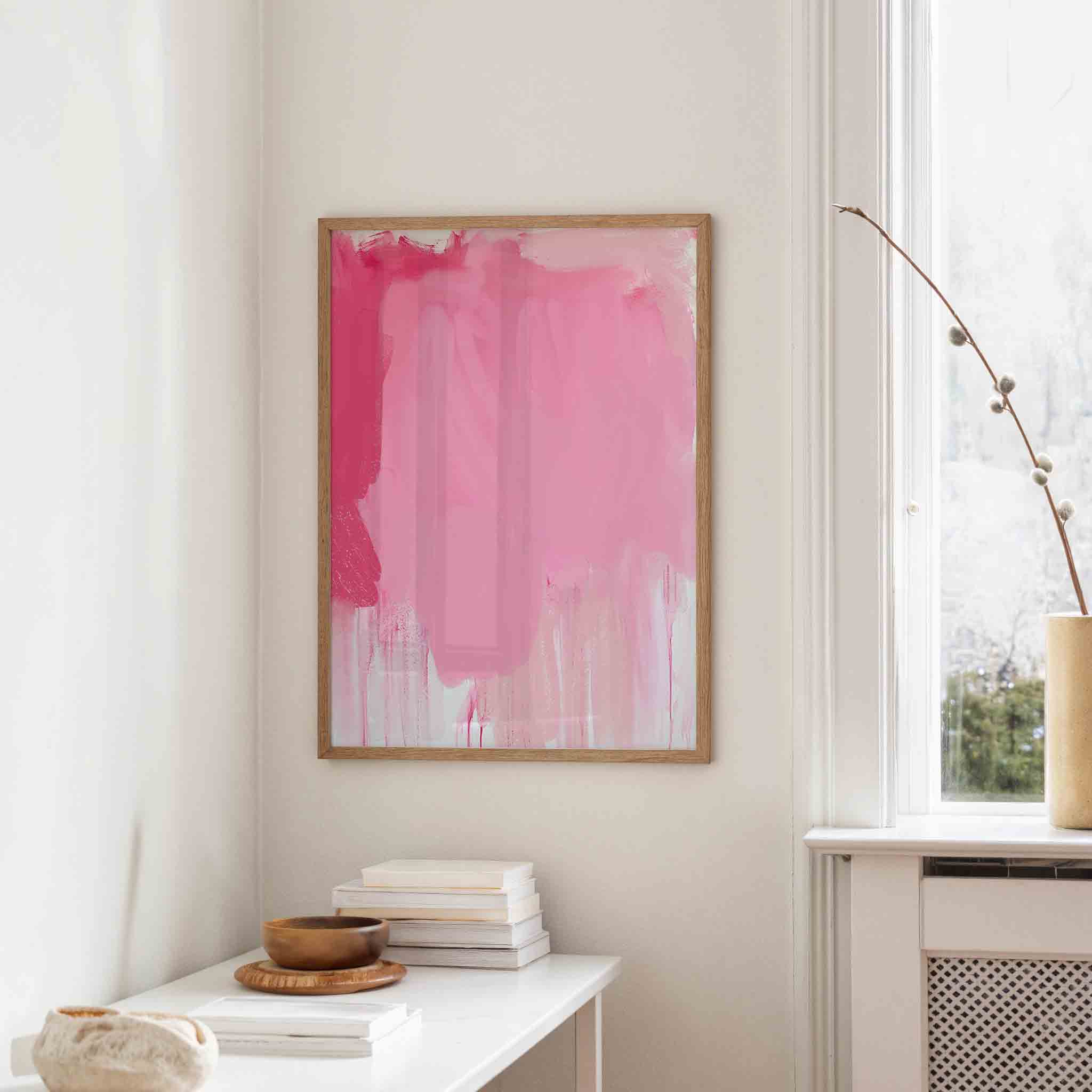 Roze abstracte vormen Poster