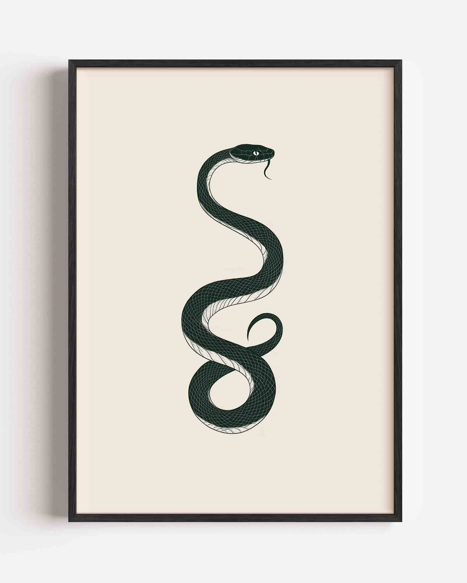 Slang op beige Poster