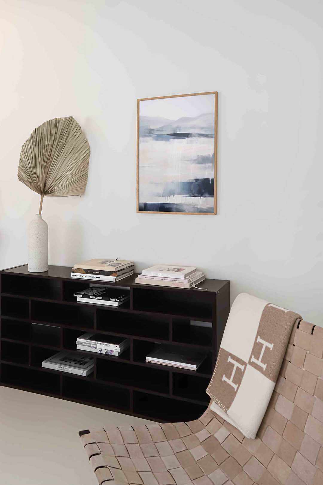 Landschap in blauw en wit Poster